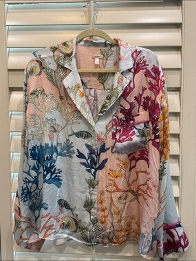 LyreBird Neela Oversized Pajama Shirt in LB Silky